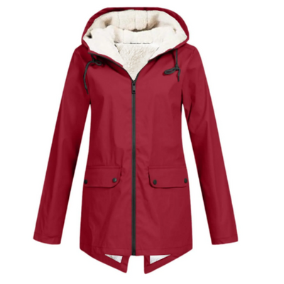Women’s Trench Coat – Waterproof – Fleece Lined – Hooded – Tailored Fit – Mid Length