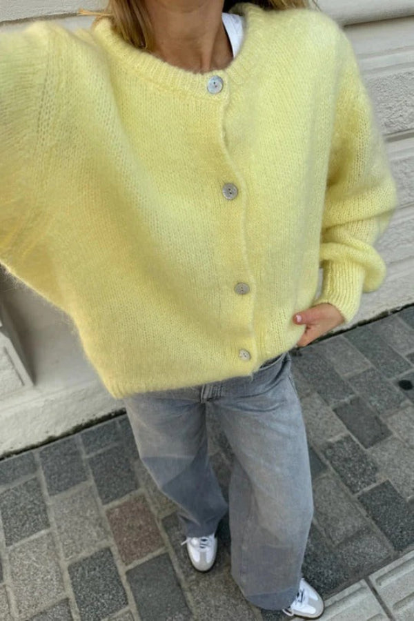 Women’s Cardigan – Soft Knit – Relaxed Fit – Button Front – Ribbed Trim – Hip Length