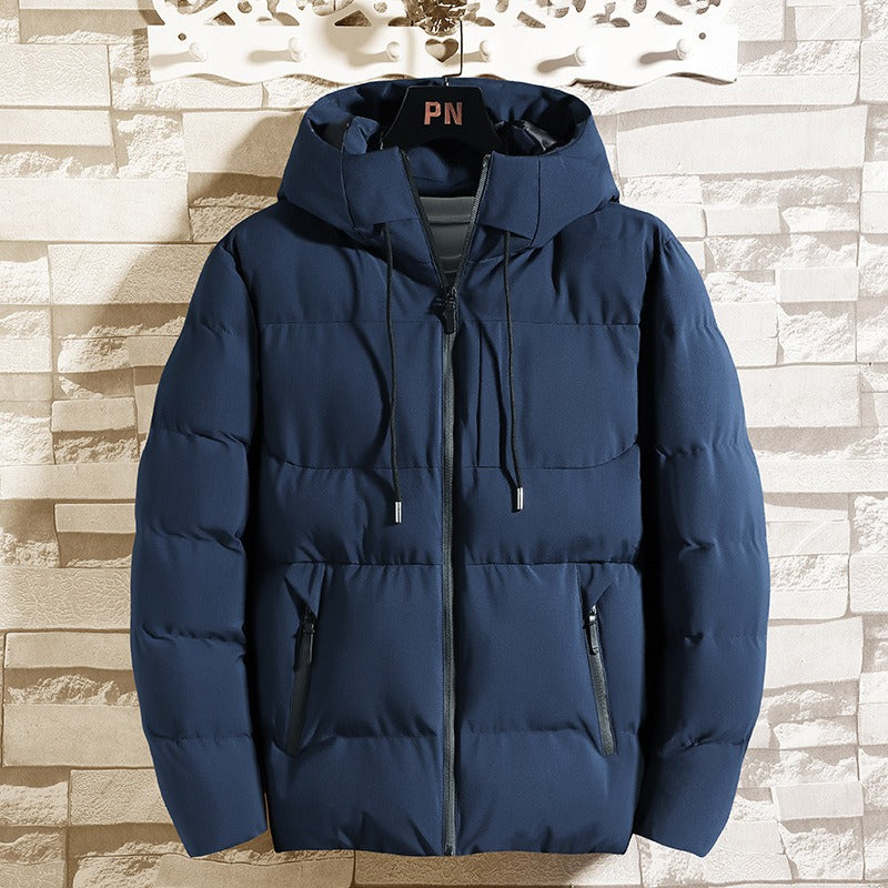 Men’s Hooded Jacket – Quilted Slim Fit – Cotton Padded – Insulated Casual Outerwear