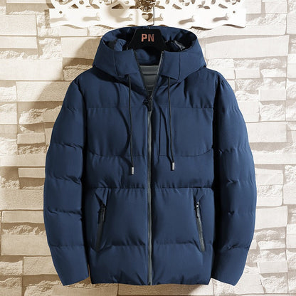 Men’s Hooded Jacket – Quilted Slim Fit – Cotton Padded – Insulated Casual Outerwear