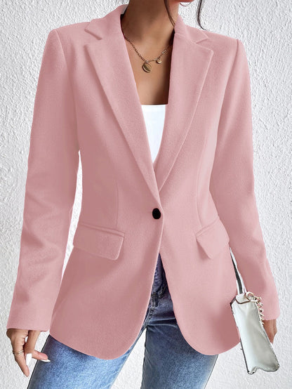 Women’s Coat – Tailored Slim Fit – Wool Blend – Notched Lapel – Hip Length – Single-Breasted