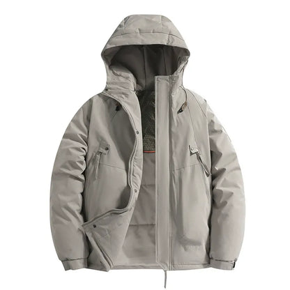 Men’s Hooded Padded Jacket – Relaxed Fit – Insulated – Water-Resistant – Zip Pockets