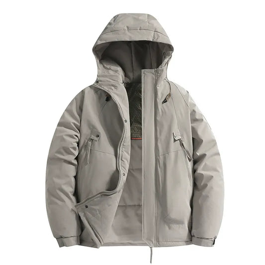 Men’s Hooded Padded Jacket – Relaxed Fit – Insulated – Water-Resistant – Zip Pockets