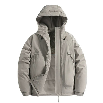 Men’s Hooded Padded Jacket – Relaxed Fit – Insulated – Water-Resistant – Zip Pockets