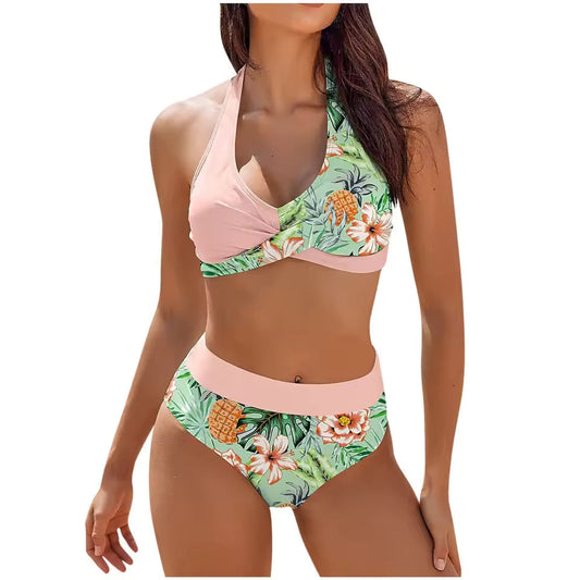 Women’s Bikini Set – Push-Up Halter Top – High Waist Bottom – Breathable Quick-Dry Fit