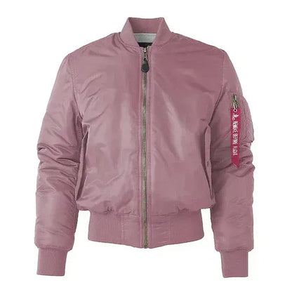 Women’s Bomber Jacket – Windproof – Relaxed Fit – Ribbed Trim – Zip Sleeve Pocket