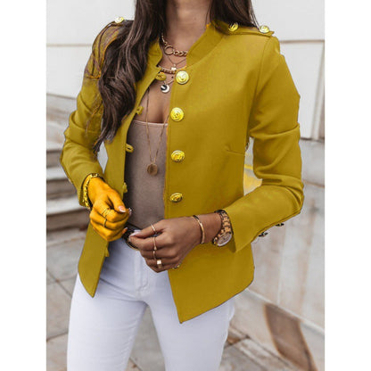 Women’s Blazer – Slim Fit – Double Breasted – Structured Shoulders – Cotton Blend – Waist Length