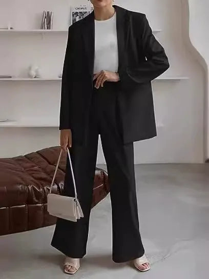 Women’s Blazer Set – Tailored Fit – Wool Blend – Single-Breasted Minimalist Style
