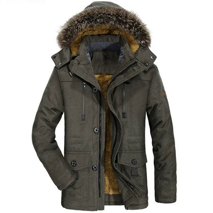 Men’s Parka Jacket – Regular Fit – Plush Lined – Detachable Hood & Faux Fur Trim