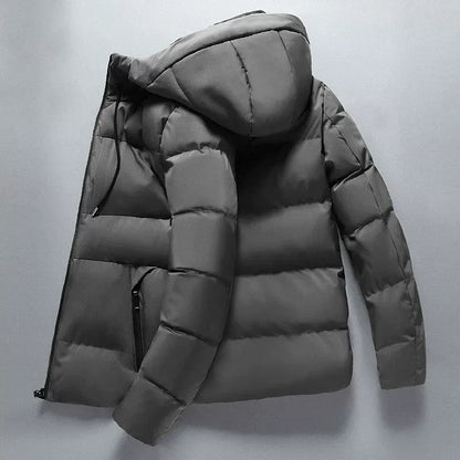 Men’s Hooded Jacket – Quilted Slim Fit – Cotton Padded – Insulated Casual Outerwear