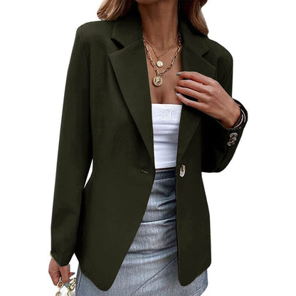 Women’s Blazer – Tailored Fit – Wool Blend – Single Button – Notched Lapel – Hip Length