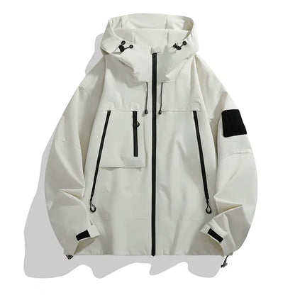 Men’s Jacket – Relaxed Fit – Wind-Resistant – Adjustable Hood – Utility Pockets