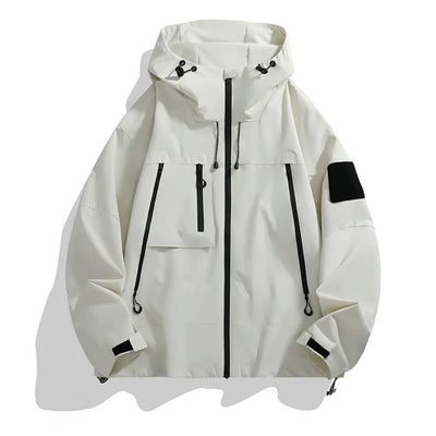 Men’s Jacket – Relaxed Fit – Wind-Resistant – Adjustable Hood – Utility Pockets