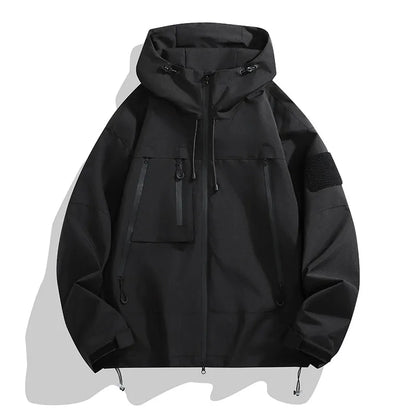 Men’s Jacket – Relaxed Fit – Wind-Resistant – Adjustable Hood – Utility Pockets