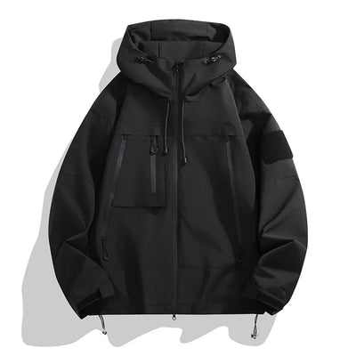 Men’s Jacket – Relaxed Fit – Wind-Resistant – Adjustable Hood – Utility Pockets
