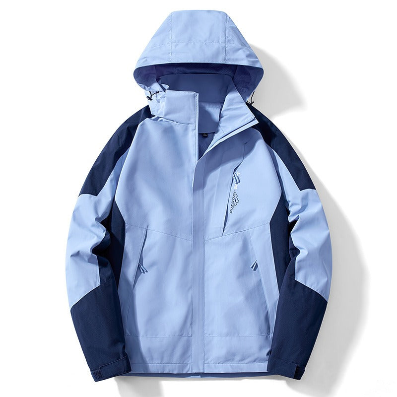 Men’s Outdoor Jacket – Water-Resistant – Adjustable Hood – Zippered Pockets – Regular Fit