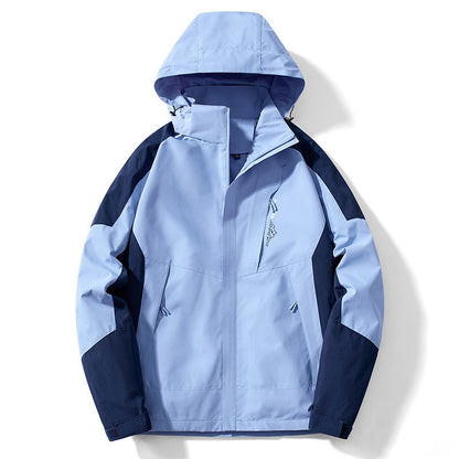 Men’s Outdoor Jacket – Water-Resistant – Adjustable Hood – Zippered Pockets – Regular Fit