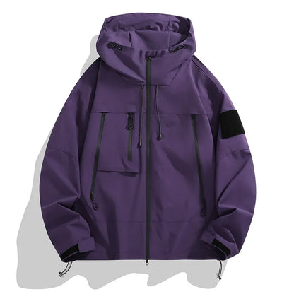 Men’s Jacket – Relaxed Fit – Wind-Resistant – Adjustable Hood – Utility Pockets