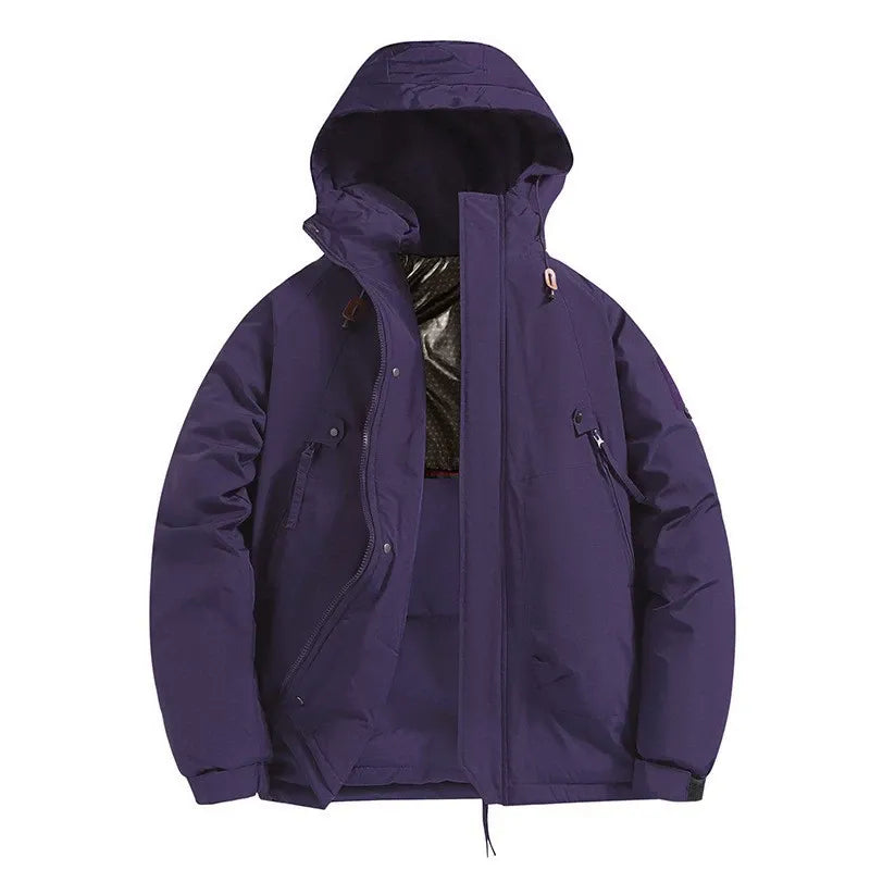 Men’s Hooded Padded Jacket – Relaxed Fit – Insulated – Water-Resistant – Zip Pockets