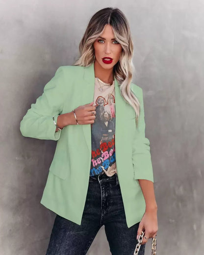 Women’s Blazer – Slim Fit – Notch Lapel – Single Button – Structured Woven Design