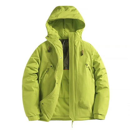 Men’s Hooded Padded Jacket – Relaxed Fit – Insulated – Water-Resistant – Zip Pockets