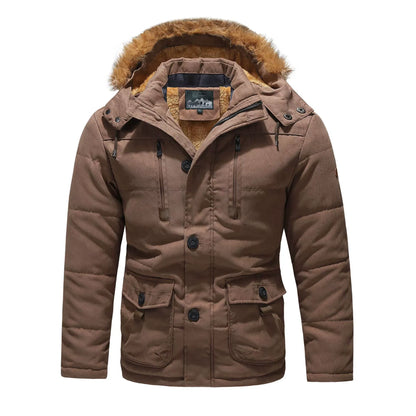 Men’s Parka Jacket – Regular Fit – Plush Lined – Detachable Hood & Faux Fur Trim