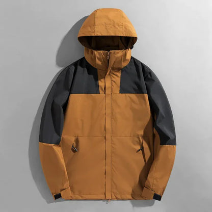 Men’s Outdoor Jacket – Regular Fit – Water-Resistant – Windproof – Detachable Hood