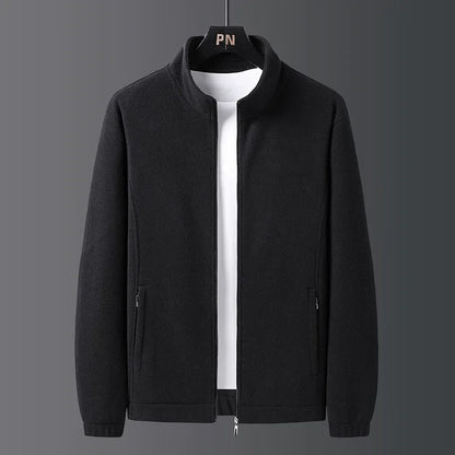 Men’s Fleece Jacket – Regular Fit – Stand Collar – Full Zip – Elastic Trim – Pockets