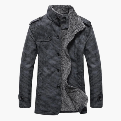 Men’s Jacket – Structured Fit – Fleece Lined – Double Breasted Urban Style