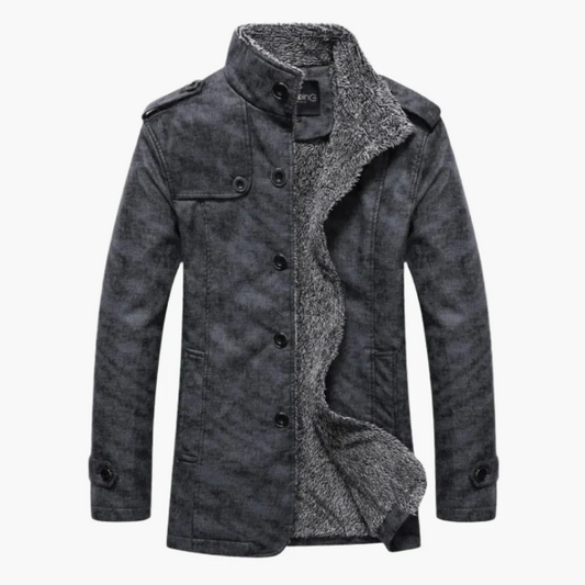 Men’s Jacket – Structured Fit – Fleece Lined – Double Breasted Urban Style