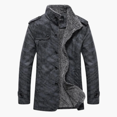 Men’s Jacket – Structured Fit – Fleece Lined – Double Breasted Urban Style