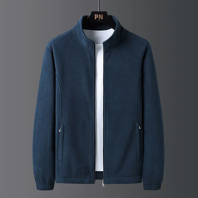Men’s Fleece Jacket – Regular Fit – Stand Collar – Full Zip – Elastic Trim – Pockets