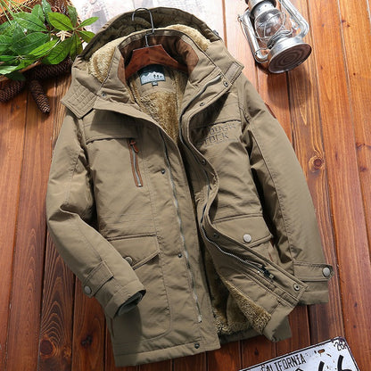 Men’s Quilted Jacket – Weather Resistant – Loose Fit – Hooded – Multiple Pockets