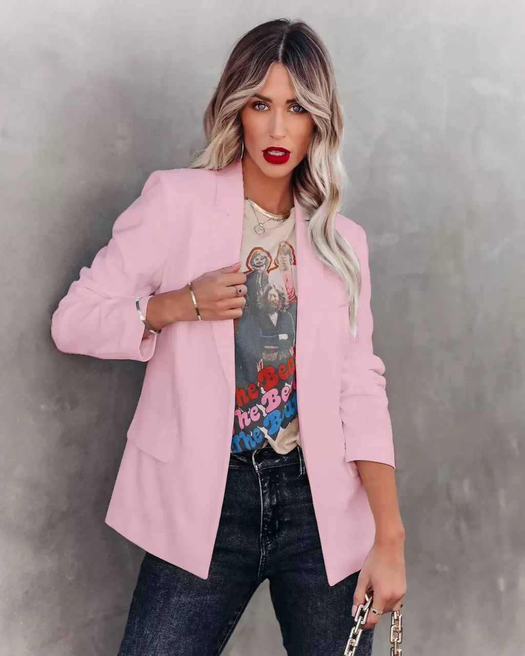 Women’s Blazer – Slim Fit – Notch Lapel – Single Button – Structured Woven Design