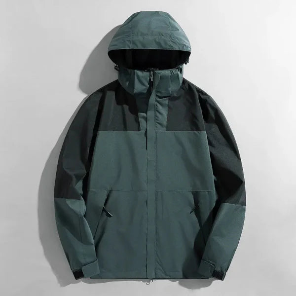 Men’s Outdoor Jacket – Regular Fit – Water-Resistant – Windproof – Detachable Hood