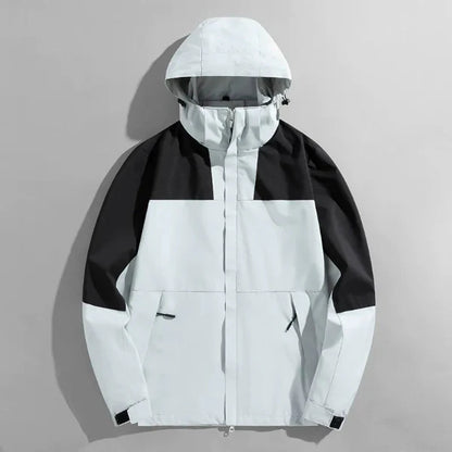 Men’s Outdoor Jacket – Regular Fit – Water-Resistant – Windproof – Detachable Hood