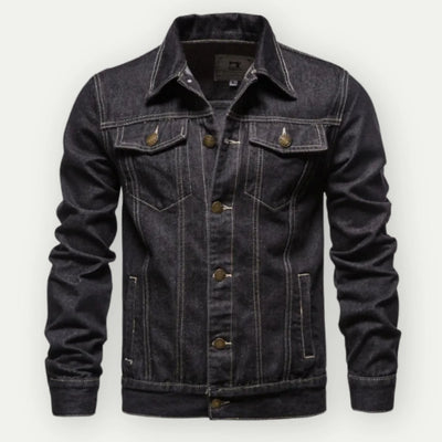 Men’s Trucker Jacket – Tailored Fit – Denim – Button Front – Chest and Side Pockets
