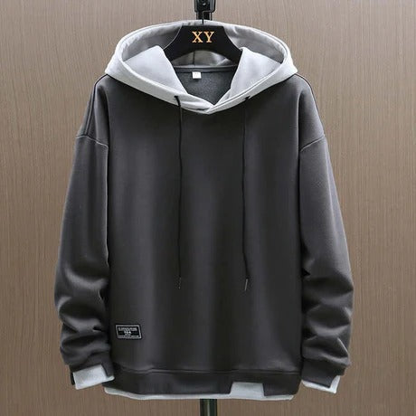 Men’s Hoodie – Relaxed Oversized Fit – Dual-Layer Hood – Ribbed Cuffs – Cotton Blend