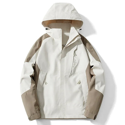 Men’s Outdoor Jacket – Water-Resistant – Adjustable Hood – Zippered Pockets – Regular Fit
