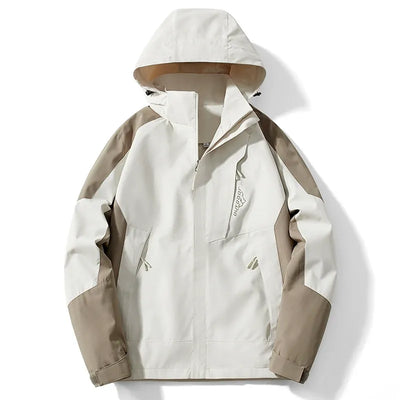 Men’s Outdoor Jacket – Water-Resistant – Adjustable Hood – Zippered Pockets – Regular Fit