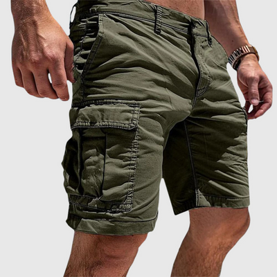 Men’s Cargo Shorts – Relaxed Fit – Cotton – Knee Length – Flap Pockets – Casual Wear