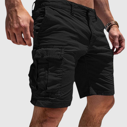 Men’s Cargo Shorts – Relaxed Fit – Cotton – Knee Length – Flap Pockets – Casual Wear