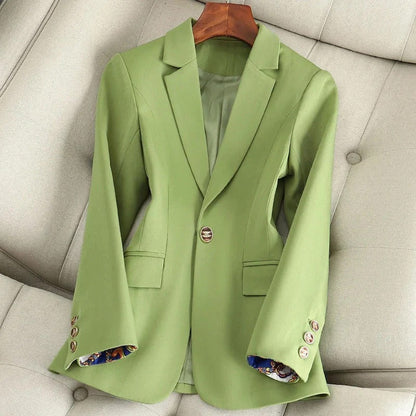 Women’s Blazer – Tailored Fit – Notched Lapel – Single Button – Cuffed Detail