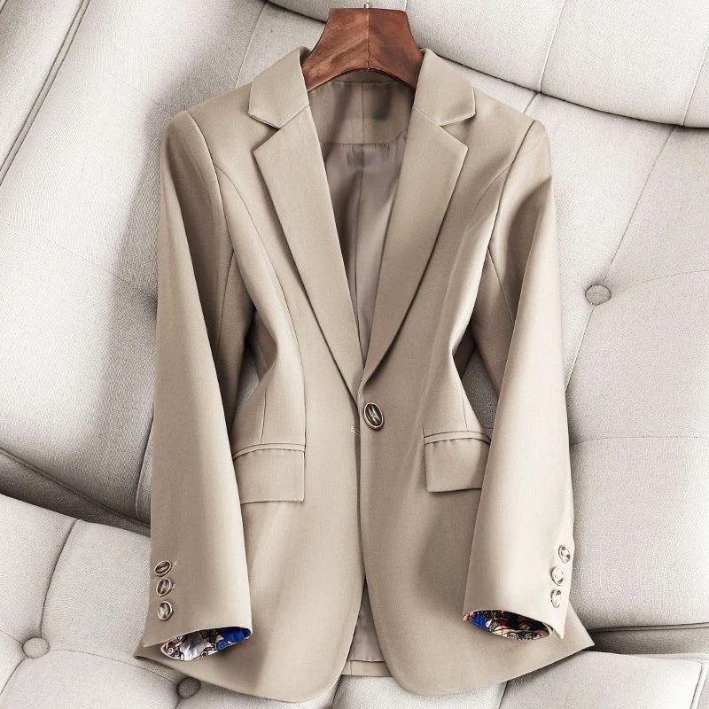 Women’s Blazer – Tailored Fit – Notched Lapel – Single Button – Cuffed Detail