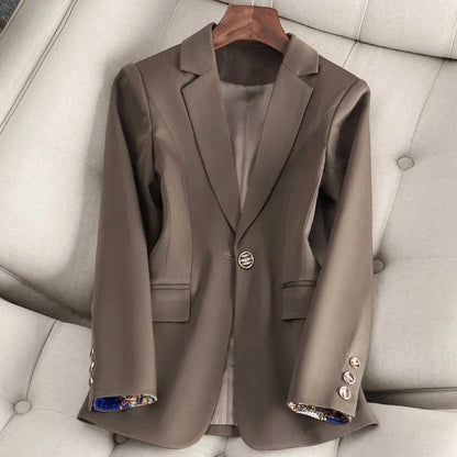 Women’s Blazer – Tailored Fit – Notched Lapel – Single Button – Cuffed Detail