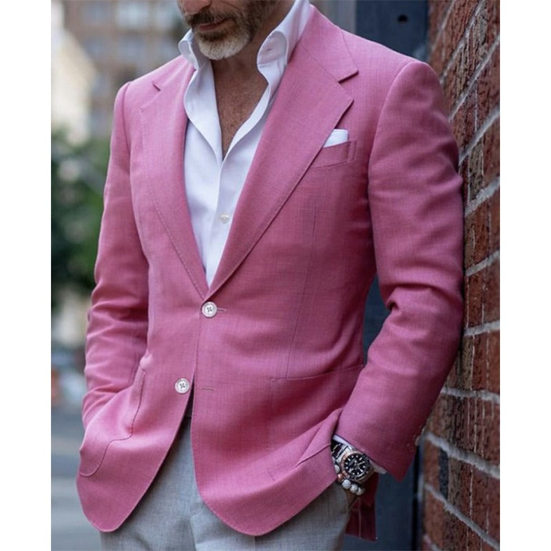 Men’s Suit Jacket – Slim Fit – Wool Blend – Two-Button – Notched Lapel – Tailored Cut