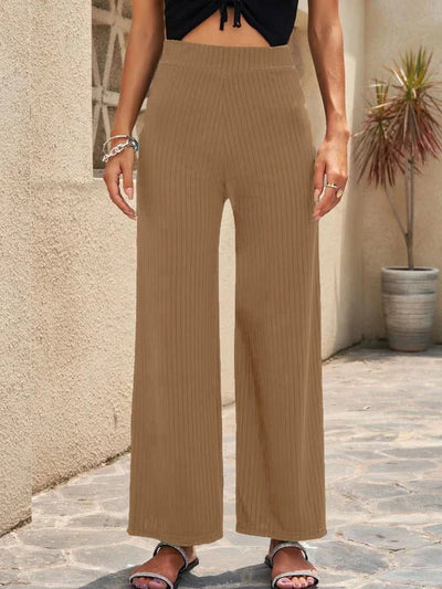 Women’s Palazzo Pants – High Waist – Wide Leg – Pleated – Breathable Fabric