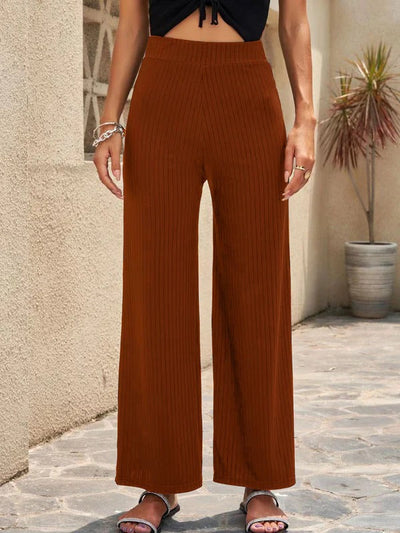 Women’s Palazzo Pants – High Waist – Wide Leg – Pleated – Breathable Fabric