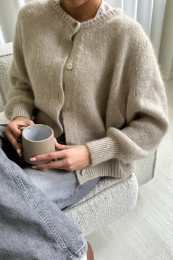 Women’s Cardigan – Soft Knit – Relaxed Fit – Button Front – Ribbed Trim – Hip Length