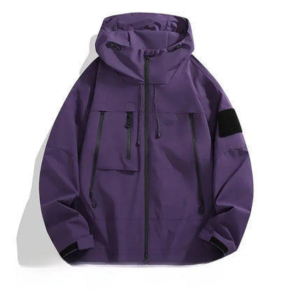 Men’s Jacket – Oversized Fit – Wind-Resistant – Zippered Pockets – Adjustable Hood